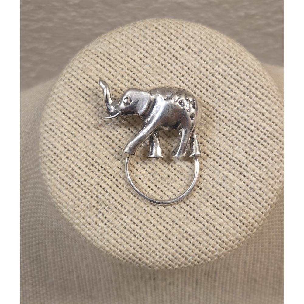 Vintage Sterling Silver‎ Elephant Charm Brooch Mexico 925